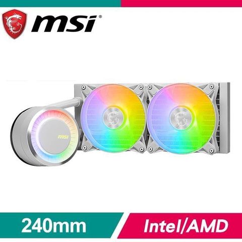 MSI 微星 【南紡購物中心】   MAG CORELIQUID E240 White ARGB水冷散熱器