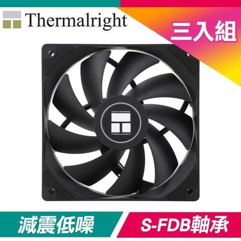 Thermalright 【南紡購物中心】 送利民TF4高效型1.5公克散熱膏【三入組】 利民 TL-C12C 12公分 S-FDB軸承 機殼風扇《黑》