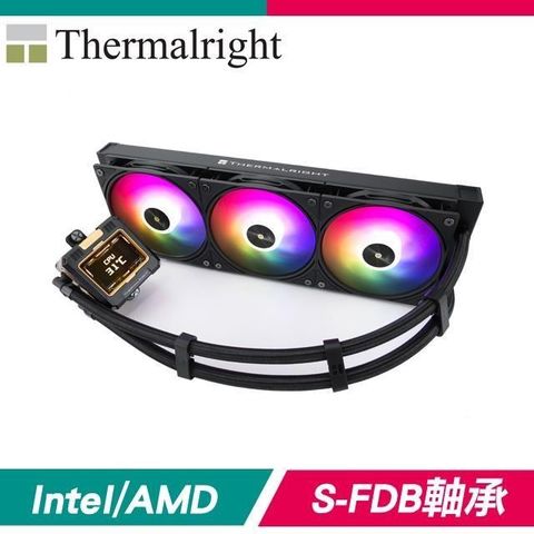 Thermalright 【南紡購物中心】  利民 Frozen Warframe 360 Black ARGB 寒冰裝甲 水冷散熱器