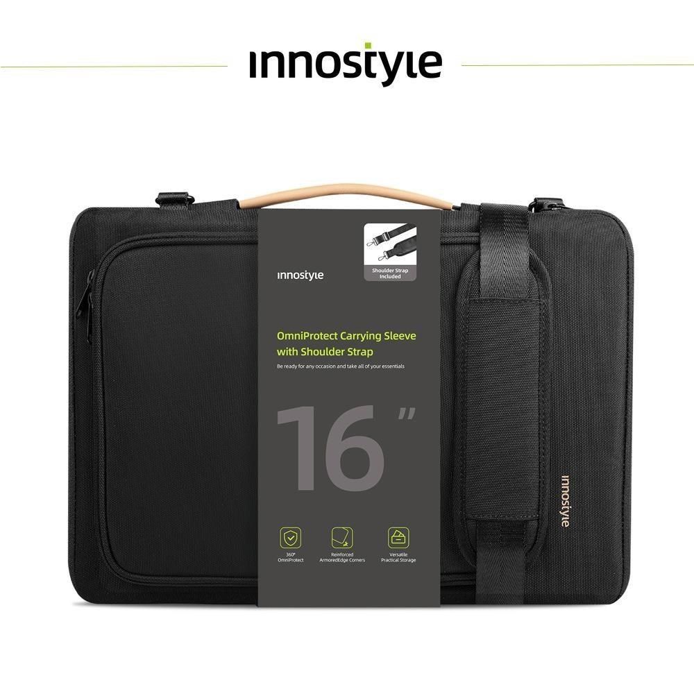 innostyle 專利防摔 16吋 側背包/筆電包/平板包/電腦包/斜背包/公事包 OmniProtect系列 黑色