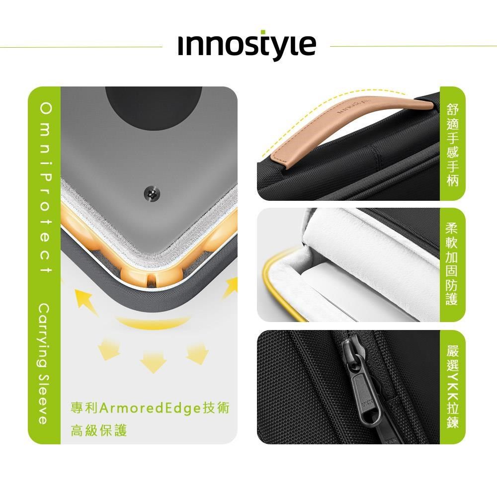 innostyle 專利防摔 16吋 側背包/筆電包/平板包/電腦包/斜背包/公事包 OmniProtect系列 黑色
