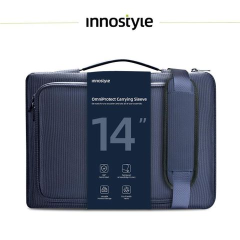 innostyle 專利防摔 14吋 電腦包/側背包/筆電包/平板包/斜背包/公事包 OmniProtect系列 藍色