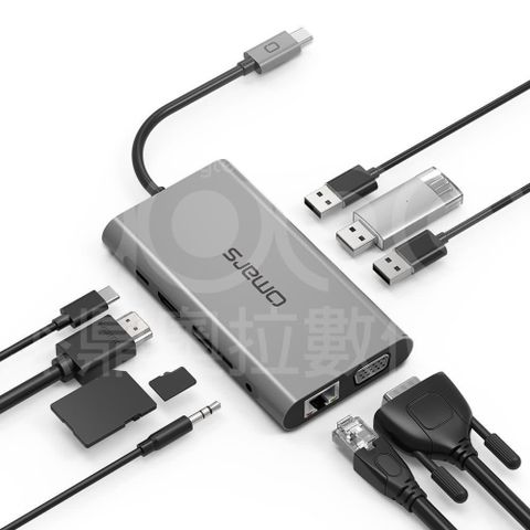 【Omars】Type-C 10合1多功能鋁合金集線器