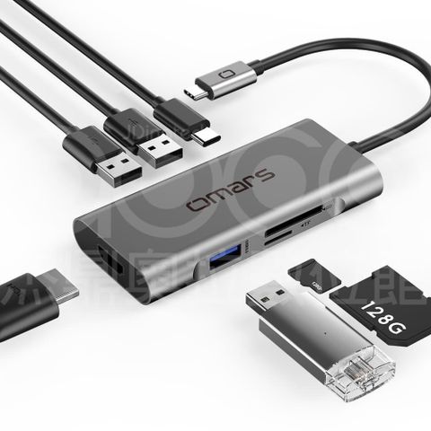 【Omars】Type-C 7合1多功能鋁合金集線器