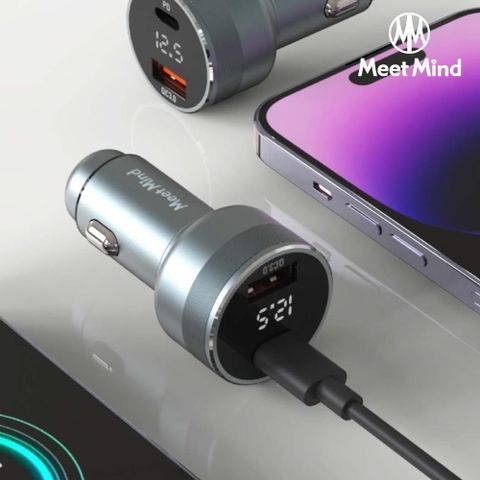 【南紡購物中心】 Meet Mind PD/QC 54W 鋁合金電顯車用快充