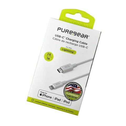 【南紡購物中心】【Puregear】普格爾 C to Lightning 編織充電傳輸線 1M 原廠公司貨
