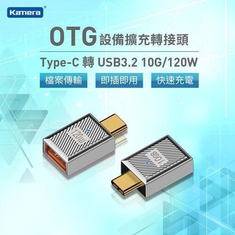 Kamera 佳美能 Type-C公轉USB-A母 OTG轉接頭-10Gbps/120W/20V/6A