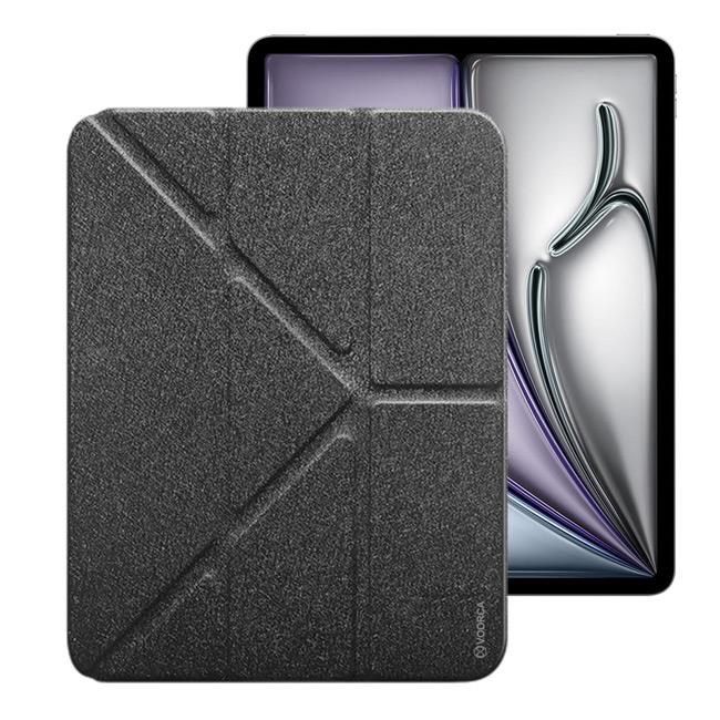  Fickle iPad Air 13.0(2024)/iPad Pro12.9(2018/2020/2022)共用鋼絲紋Y折側掀皮套