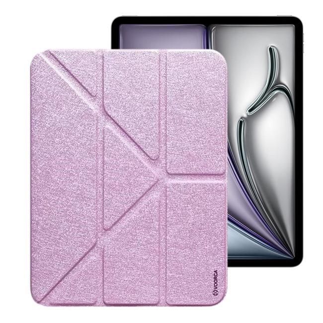  Fickle iPad Air 13.0(2024)/iPad Pro12.9(2018/2020/2022)共用鋼絲紋Y折側掀皮套