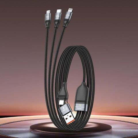 【TOTU】二分三 PD/Lightning/TypeC/安卓MicroUSB充電線傳輸線快充線 極速 1.2M