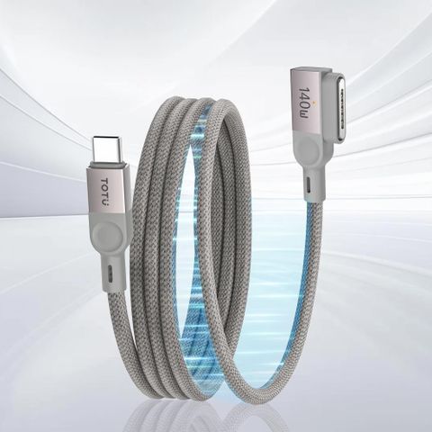 TOTU 140W Type-C TO MagSafe 3 PD3.1磁吸充電線 LED Macbook Pro/Air 2024/2023/2022/2021