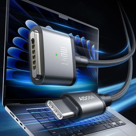AIDOGA 艾迪伽 Type-C 轉 MagSafe3 PD3.1磁吸充電線 140W MacBook Pro/Air 2024/2023