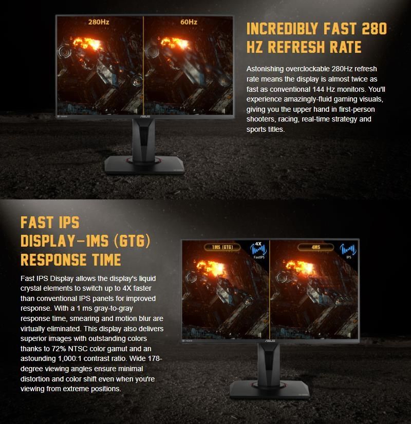 ASUS 華碩 【南紡購物中心】 官網登錄送TUF Gaming M3 GEN II 電競滑鼠(7/19/13) VG259QM 25型