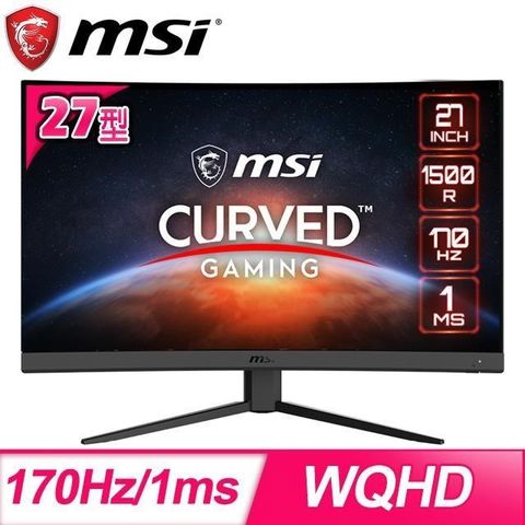 【南紡購物中心】 MSI 微星 Optix G27CQ4 E2 27型 2K 1500R 曲面電競螢幕