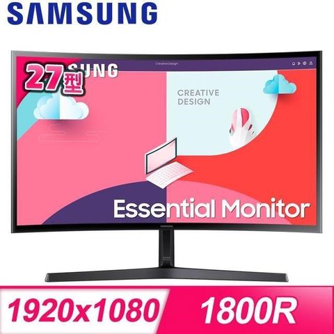 【南紡購物中心】 Samsung 三星 S27C366EAC 27型 1800R曲面螢幕
