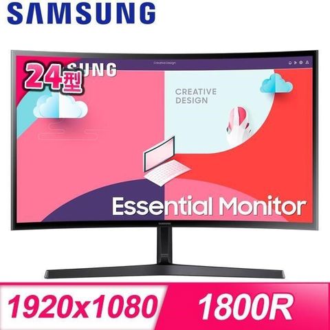 Samsung 三星 【南紡購物中心】   S24C366EAC 24型 1800R曲面螢幕