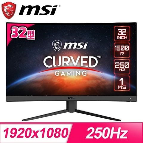 MSI 微星 【南紡購物中心】   G32C4X 32型 250Hz 1ms 曲面電競螢幕