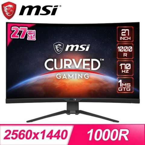 MSI 微星 【南紡購物中心】   MAG 275CQRF QD 27型 170Hz 2K 曲面電競螢幕