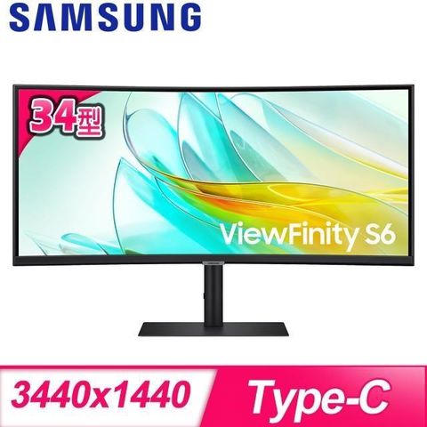【南紡購物中心】 Samsung 三星 S34C652UAC 34型 ViewFinity S6 Ultra WQHD 曲面螢幕