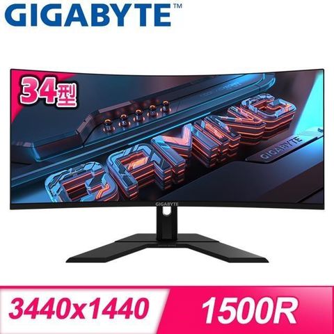 【南紡購物中心】 Gigabyte 技嘉 GS34WQC 34型 21:9 1500R 曲面電競螢幕