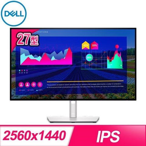 【南紡購物中心】 DELL 戴爾 U2722D 27型 2K IPS顯示器螢幕《原廠四年保固》