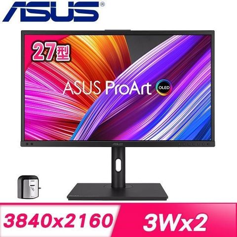 【南紡購物中心】 官網登錄送ASUS CW100無線鍵鼠組(5/27~6/30)ASUS 華碩 ProArt PA27DCE-K 27型 OLED 4K專業螢幕