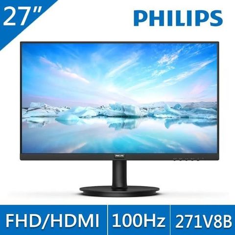 【南紡購物中心】 【PHILIPS 飛利浦】271V8B 27型 100Hz窄邊框螢幕(FHD/HDMI/IPS)