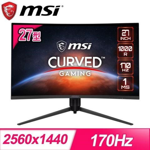 【南紡購物中心】 MSI 微星 G271CQP E2 27型 170Hz 2K 曲面電競螢幕