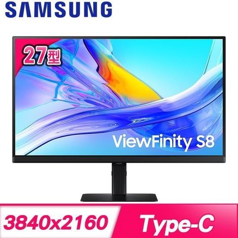 【南紡購物中心】 Samsung 三星 ViewFinity S8 S27D806UAC 27型 4K窄邊美型螢幕(HDMI/DP/Type-C)
