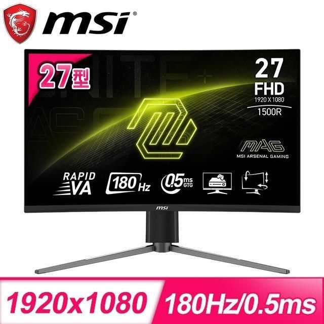 MSI 微星 【南紡購物中心】   MAG 27C6PF 27型 180Hz 曲面電競螢幕(HDMI/DP)