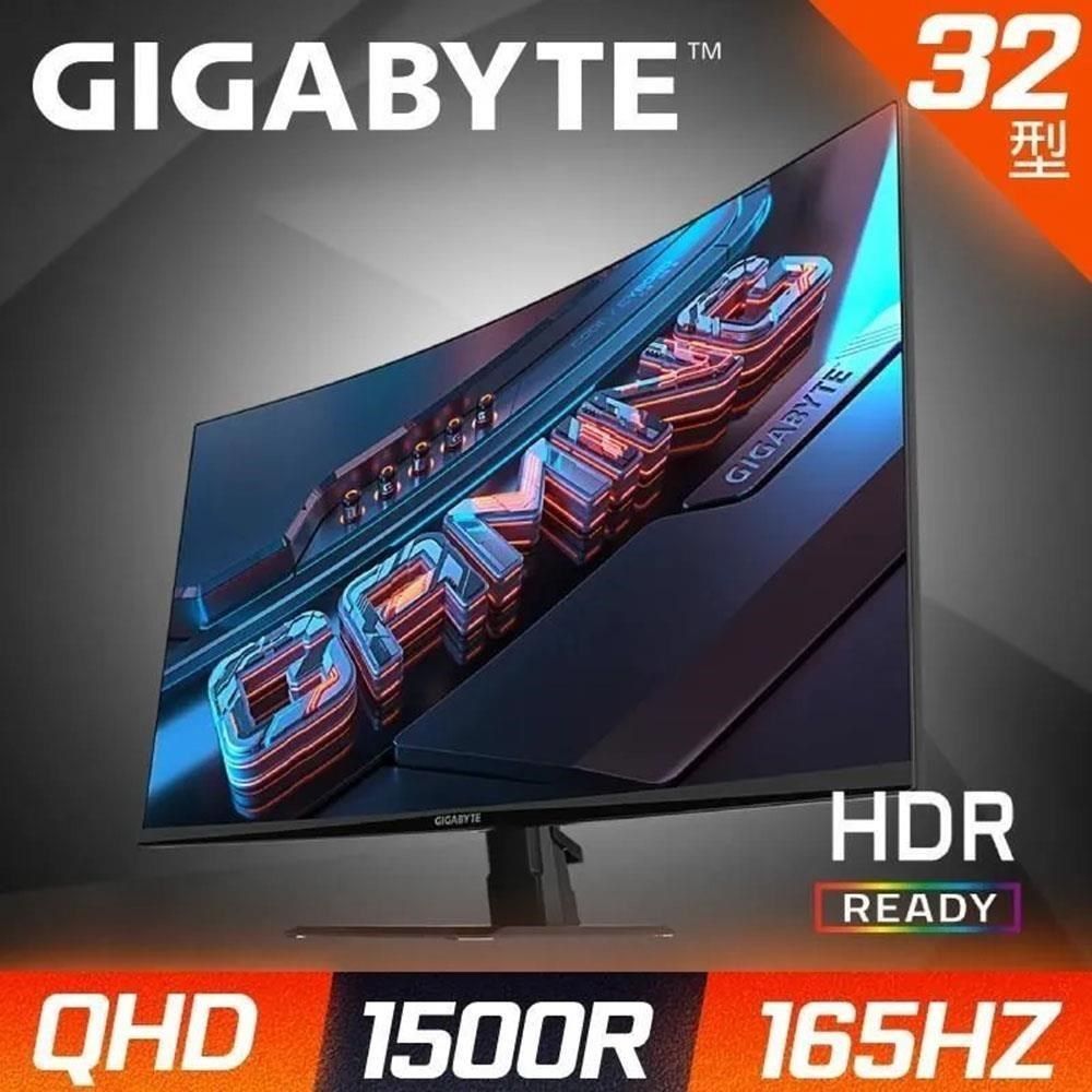 GIGABYTE 技嘉 【南紡購物中心】 GIGABYTE 技嘉 GS32QC 曲面電競螢幕(32型/2K/165hz/1ms/VA)