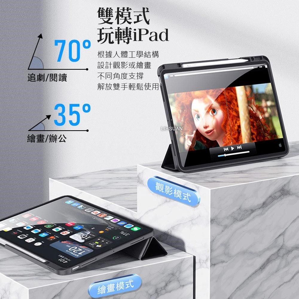 TOTU iPad Air 11吋 2024 5/4 10.9吋 Pro 2021 皮套防摔保護套 翻蓋站立休眠筆槽 幕系列