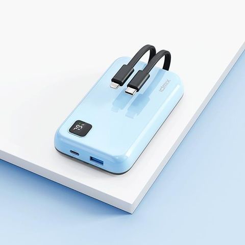 【南紡購物中心】 idmix POWER MATE P10Ci Pro 雙自帶線行動電源_藍