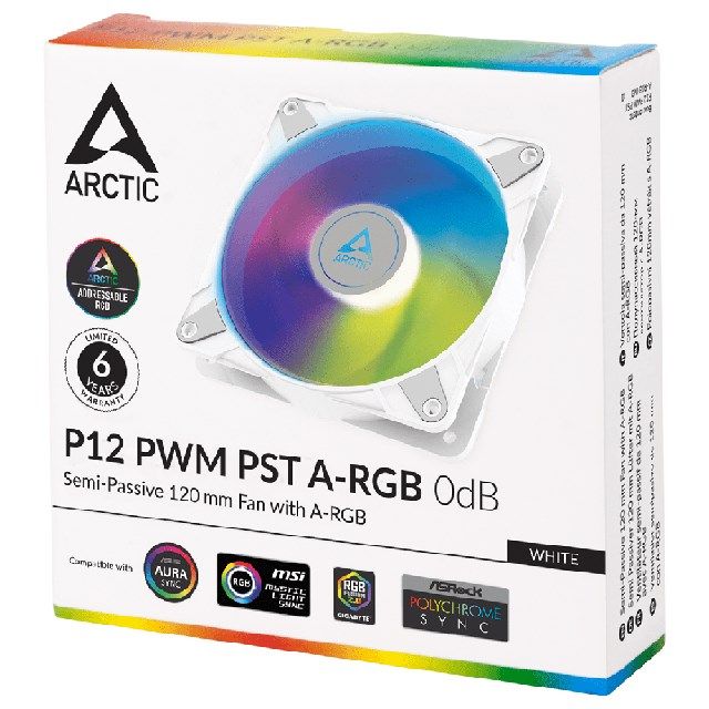 ARCTIC 【南紡購物中心】 P12 PWM PST A-RGB 12公分共享旋風扇 白