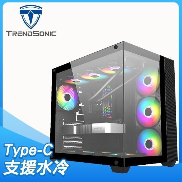 TrendSonic 【南紡購物中心】  翰欣【GX980T PLUS】全景玻璃透側 ATX電腦機殼《黑》