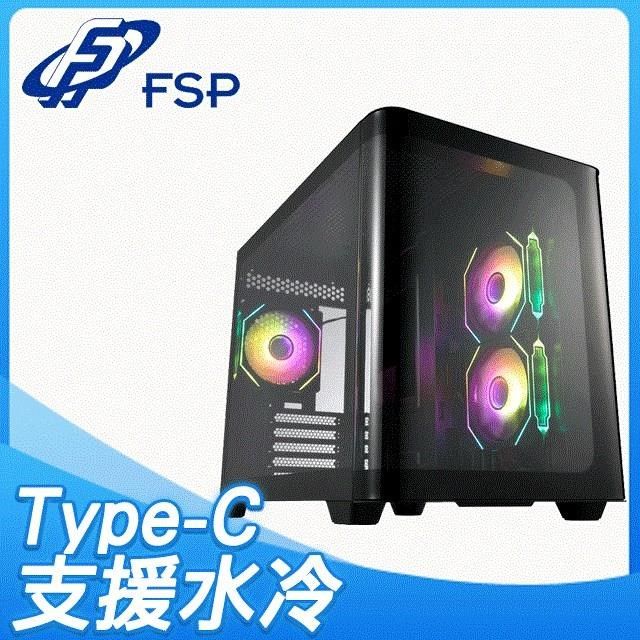 FSP 全漢 【S380-BA】全景玻璃透側M-ATX機殼《黑》(卡44.5/U高16)