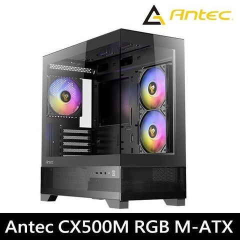 Antec 安鈦克 CX500M RGB(B) 360 水冷排 M-ATX 全景玻璃電腦機殼 黑色