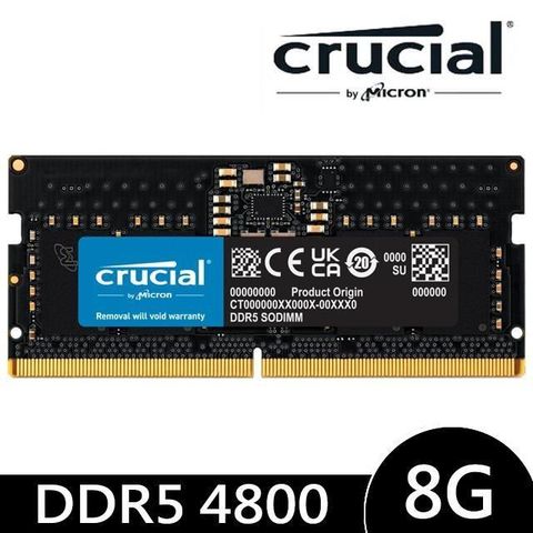 【南紡購物中心】Micron Crucial 美光 DDR5 4800 8G 筆記型記憶體(CT8G48C40S5)