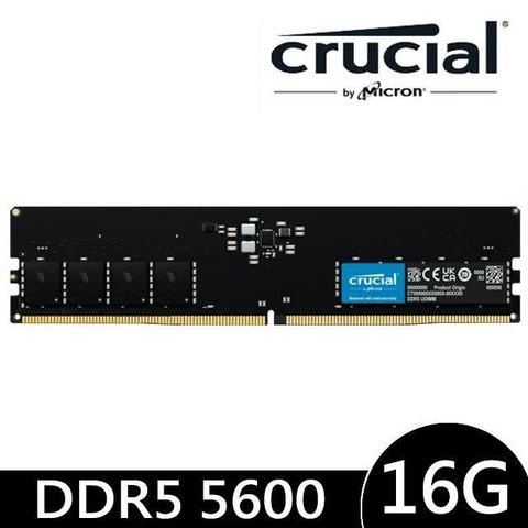 【南紡購物中心】Micron Crucial 美光 DDR5 5600 16GB 桌上型記憶體 (CT16G56C46U5)
