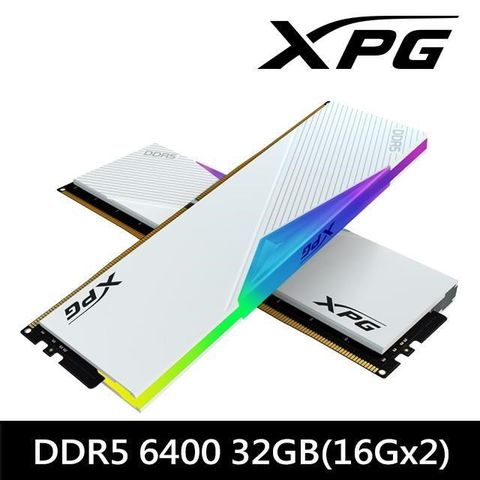 ADATA 威剛 【南紡購物中心】   XPG Lancer DDR5 6400 32GB(16Gx2) RGB 桌上型超頻記憶體(白色) (AX5U6400C3216G-DCLARWH)