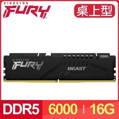 Kingston 金士頓 獸獵者 DDR5-6000 16G 桌上型記憶體《黑》