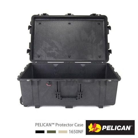 【南紡購物中心】 PELICAN 1650 輪座拉桿氣密箱-空箱(黑)
