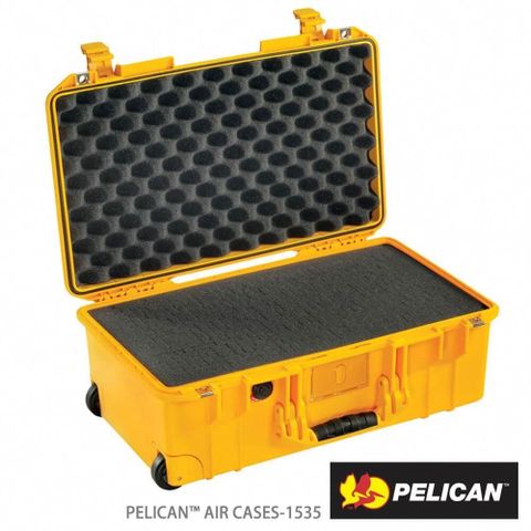 【南紡購物中心】 PELICAN 1535 Air 輪座拉桿超輕氣密箱-含泡棉(黃)
