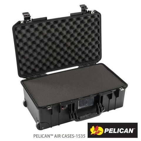 【南紡購物中心】 PELICAN 1535 Air 輪座拉桿超輕氣密箱-含泡棉(黑)