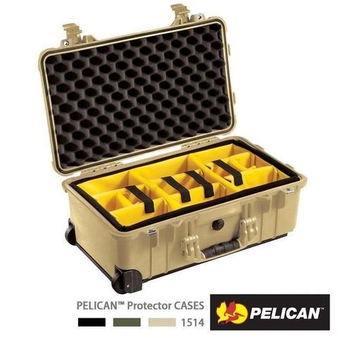 【南紡購物中心】 PELICAN 1514 氣密箱 含隔層組(沙漠黃)