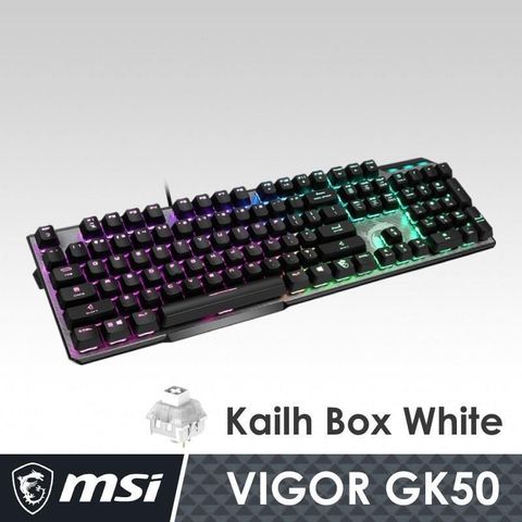 【南紡購物中心】 MSI VIGOR GK50 ELITE BOX WHITE 電競鍵盤