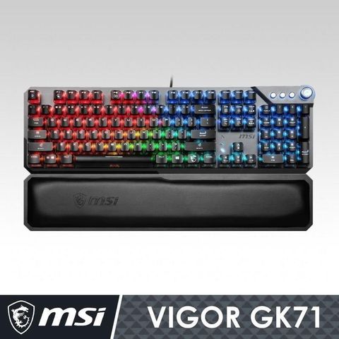 【南紡購物中心】 MSI微星 VIGOR GK71 SONIC RED 電競鍵盤 線性紅軸/中文/含手托