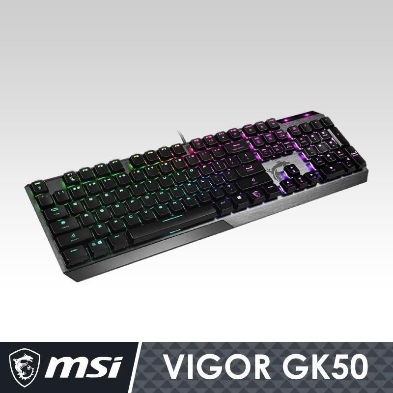 MSI 微星 【南紡購物中心】 限時促銷 &nbsp;Vigor GK50 Low Profile 短軸機械式電競鍵盤 送 WR01 Wrist Rest 手托