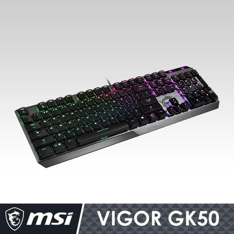 【南紡購物中心】 限時促銷 MSI微星 Vigor GK50 Low Profile 短軸機械式電競鍵盤 送 WR01 Wrist Rest 手托