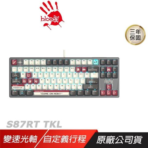 Bloody 血手幽靈 S87RT TKL 機械鍵盤 紅色 光軸 RGB全彩背光 PBT雙色鍵帽